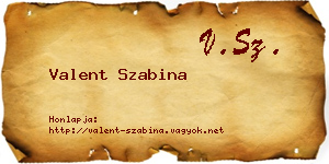 Valent Szabina névjegykártya